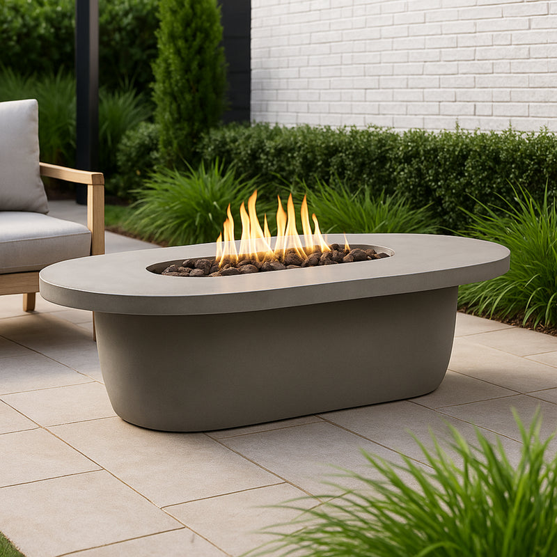 Solaria CurveStone 48 Oval Fire Table