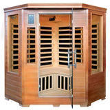 Sante Fe Sauna 3-Person Hemlock Corner Infrared Sauna by HeatWave