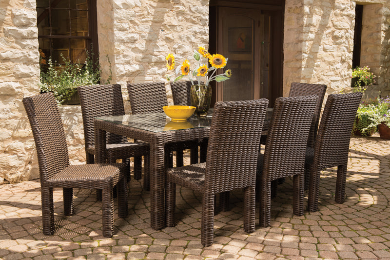 Lloyd Flanders® Mesa 72" Dining Table with 6 Armless Dining Chairs in Pecan