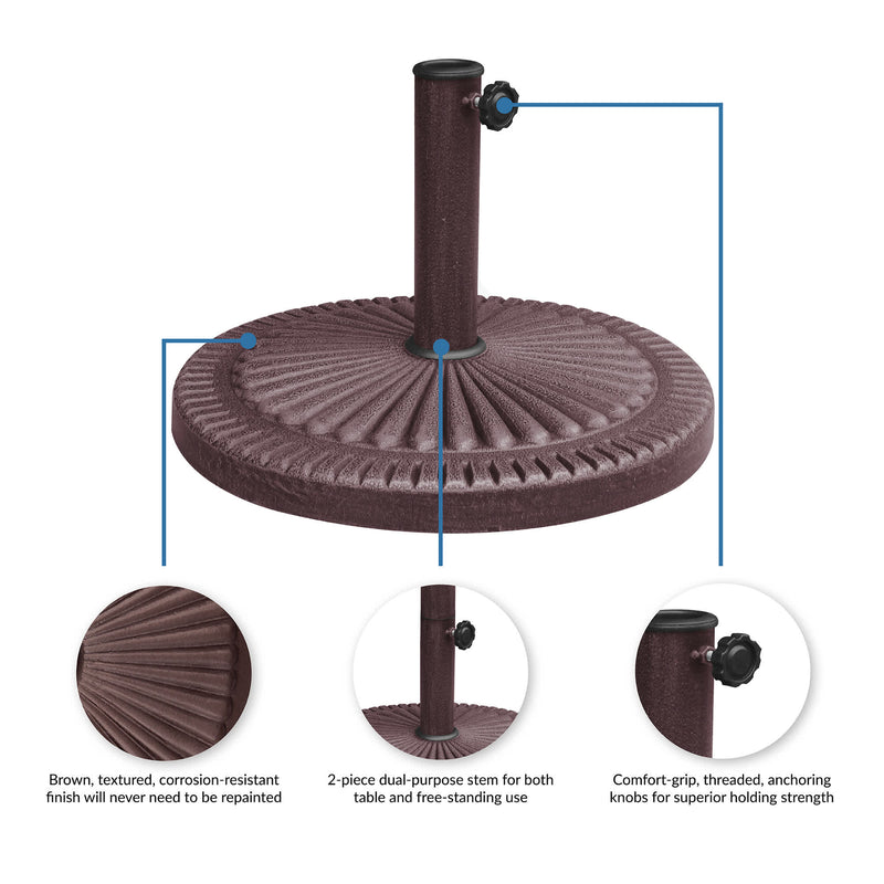 All-Weather Outdoor Resin Umbrella Base, available in 31-lb or 66-lb