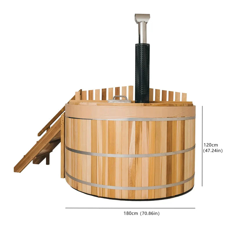 Canadian Red Cedar Barrel Style 4-person Wood-Burning Hot Tub DIY