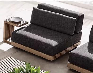 Modern Luxury Teak Wood Outdoor Sofa Set with Waterproof Cushions