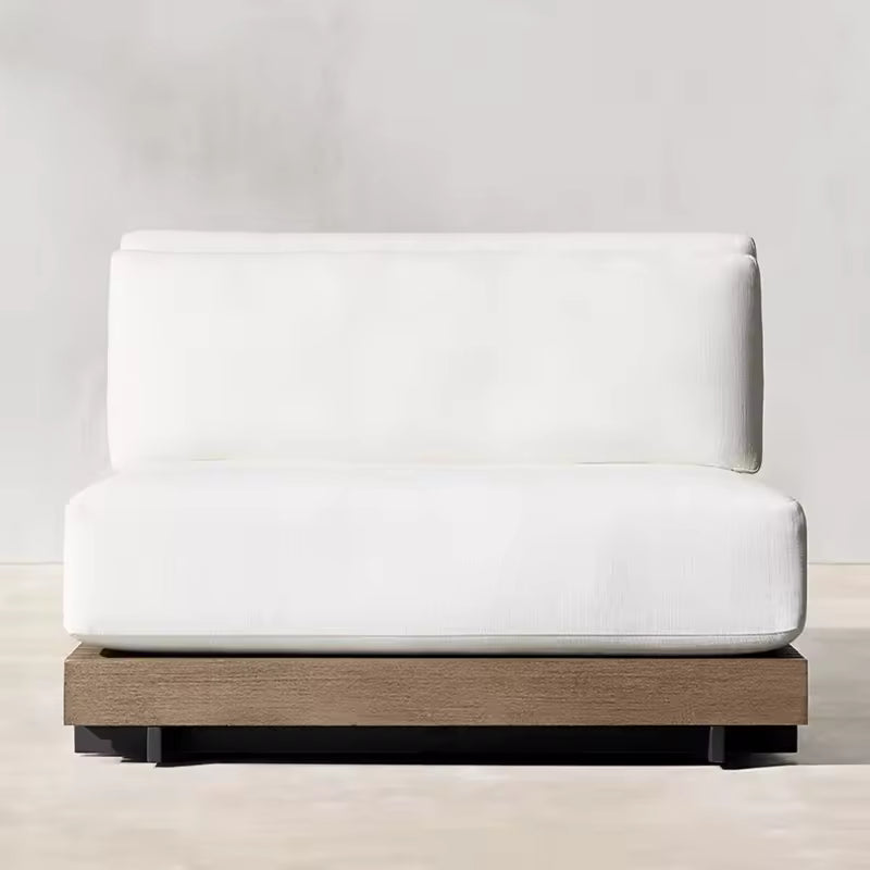 Modern Luxury Teak Wood Outdoor Sofa Set with Waterproof Cushions