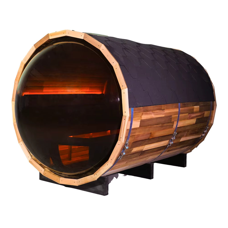 Canadian Cedar Barrel Sauna with Panoramic Window