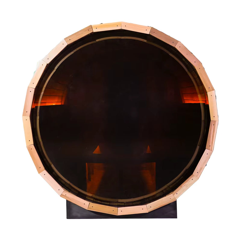 Canadian Cedar Barrel Sauna with Panoramic Window