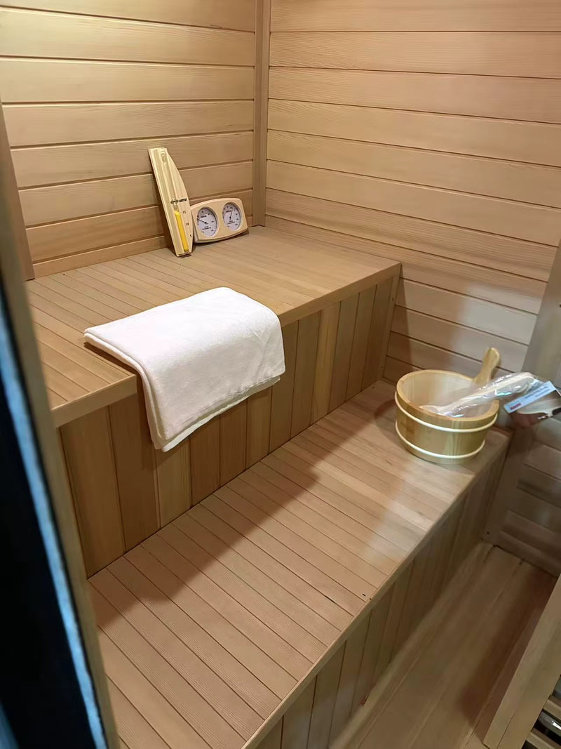 New Luxury High-End Black Square Outdoor Sauna – Modern Backyard Wellness Cabin