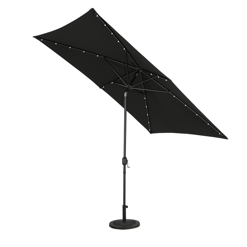 Nassau 6.5-ft x 10-ft Rectangular Market Umbrella with LED Lights - Breez-Tex Canopy