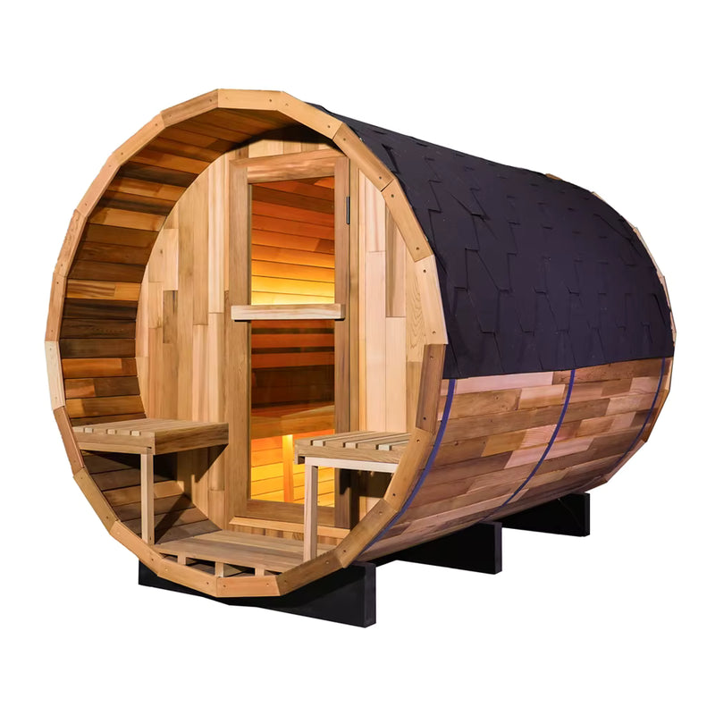 Canadian Cedar Barrel Sauna with Panoramic Window