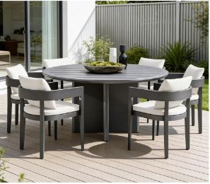 Bruce Modern Aluminum Outdoor Dining Table and Chairs Set