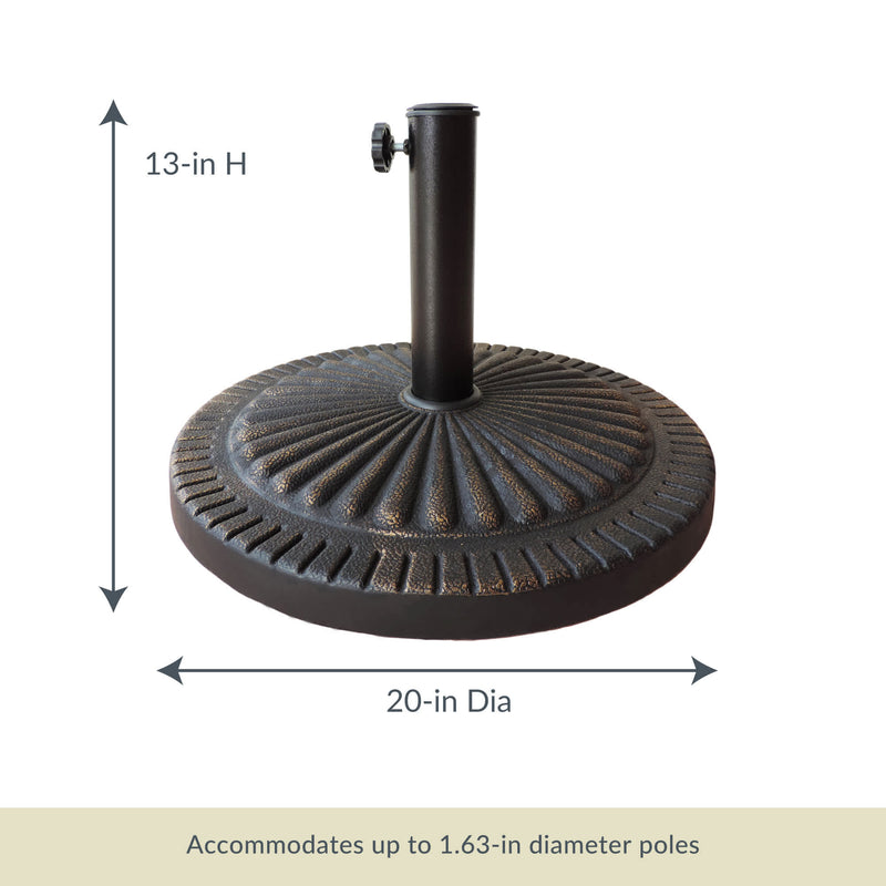 All-Weather Outdoor Resin Umbrella Base, available in 31-lb or 66-lb