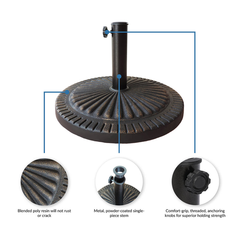 All-Weather Outdoor Resin Umbrella Base, available in 31-lb or 66-lb