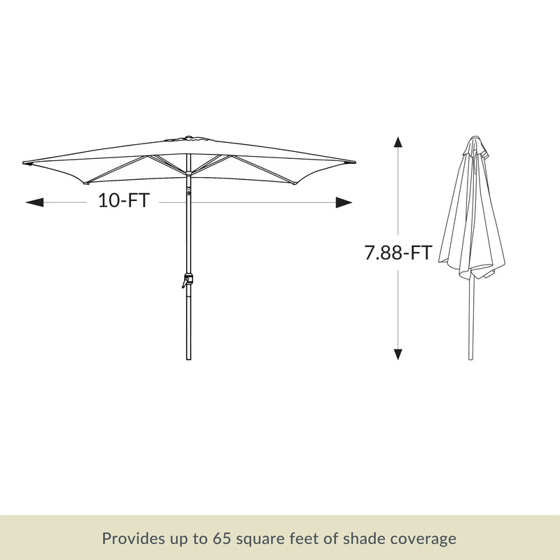 Nassau 6.5-ft x 10-ft Rectangular Market Umbrella with LED Lights - Breez-Tex Canopy