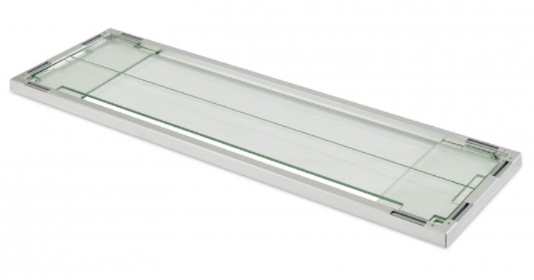 Outdoor Greatroom 64.5" Black Uptown Linear Gas Fire Pit Table with Folding Glass Wind Guard and Burner Cover