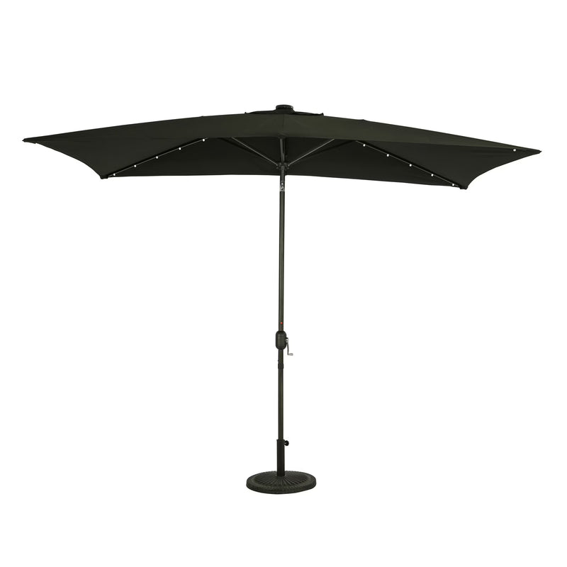 Nassau 6.5-ft x 10-ft Rectangular Market Umbrella with LED Lights - Breez-Tex Canopy