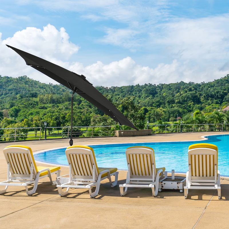 Nassau 6.5-ft x 10-ft Rectangular Market Umbrella with LED Lights - Breez-Tex Canopy