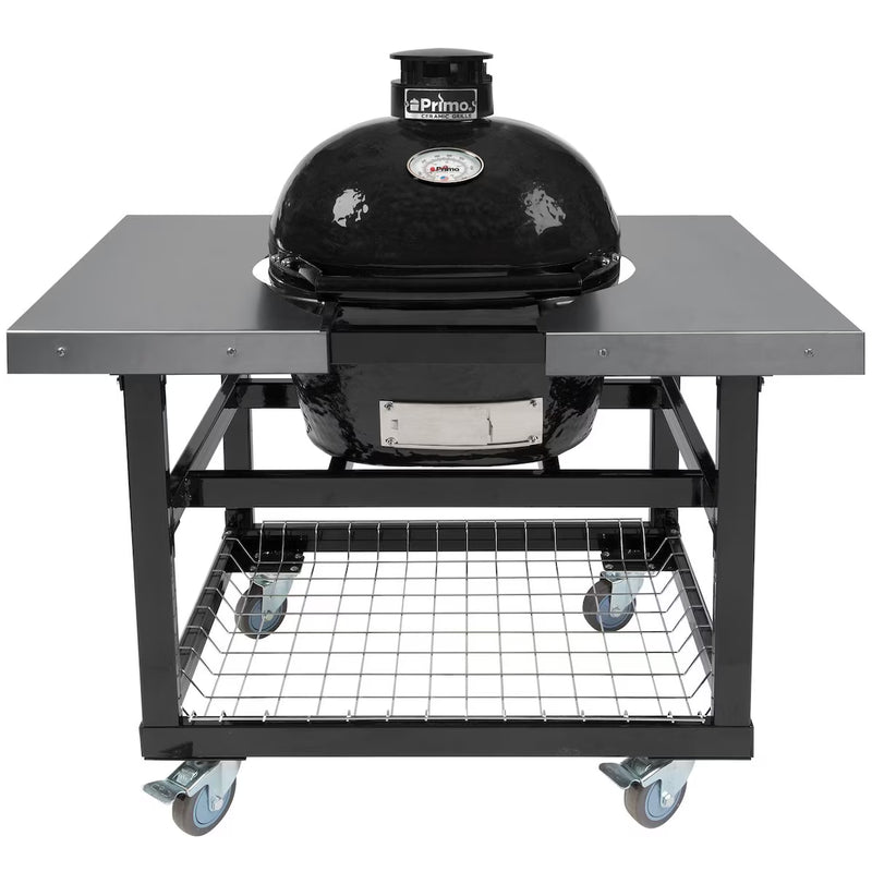 Primo Oval Junior 2000 Series All-In-One Charcoal Grill/Smoker, with or without cart